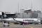 A Volaris airplane is pictured on the airstrip at Benito Juarez international airport in Mexico City