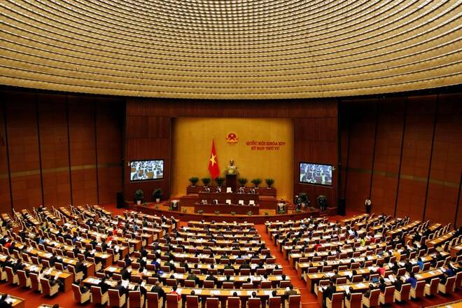 Deputies attend the opening ceremony of the National Assembly's autumn session in Hanoi