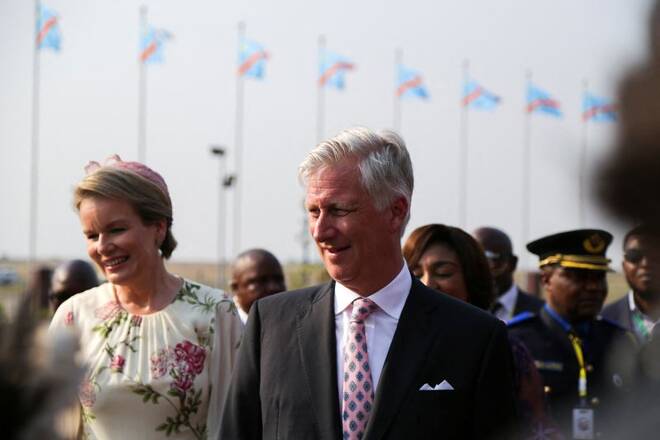 Belgium's royal couple arrive in Kinshasa