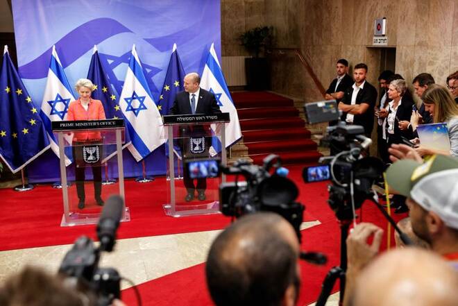 European Commission President Ursula Von Der Leyen meets Israeli Prime Minister Naftali Bennett in Jerusalem