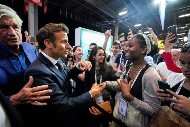 French President Macron visits the VivaTech conference in Paris