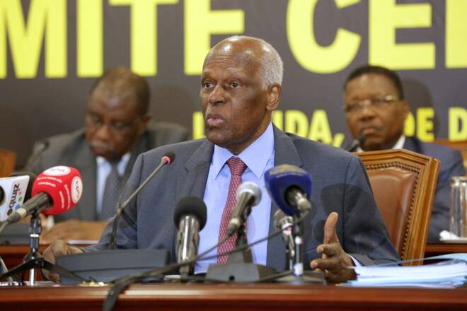 Angolan President and MPLA leader, Jose Eduardo dos Santos attends a party central committee at a meeting in Luanda