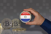 Paraguayan flag alongside BTC coins
