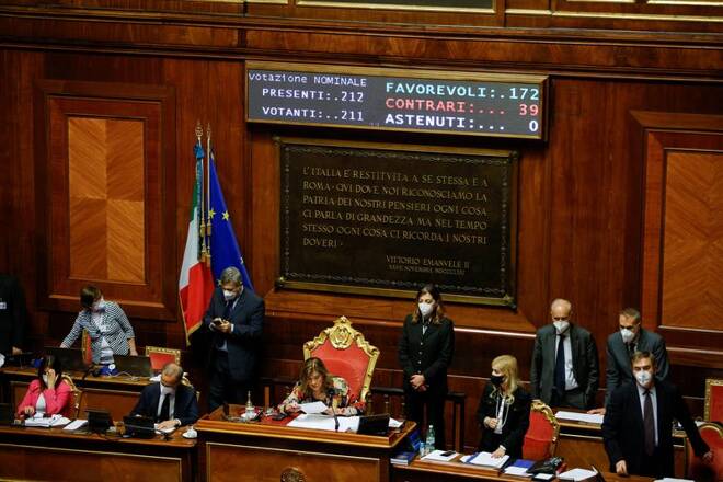 Confidence vote at upper house of parliament in Rome