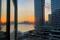 Under-construction apartments are pictured from a building during sunset in the Shekou area of Shenzhen, Guangdong