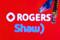 Illustration shows Rogers and Shaw Communications logos