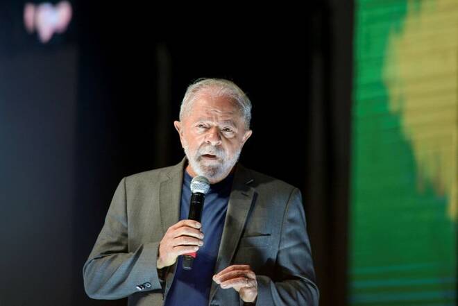Brazil's former President Luiz Inacio Lula da Silva attends a pre-campaign event in Brasilia