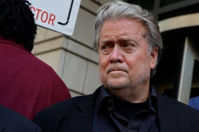 Former U.S. President Trump's White House chief strategist Steve Bannon departs after he was found guilty during his trial at U.S. District Court in Washington