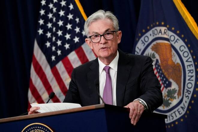 Federal Reserve Board Chairman Jerome Powell speaks during a news conference, in Washington