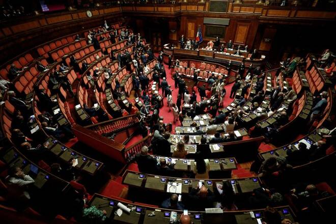 Italian PM Draghi addresses Senate in Rome