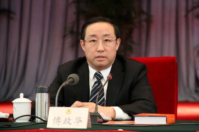 Fu Zhenghua, head of Beijing Municipal Public Security Bureau, is pictured during a meeting in Beijing
