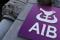 Signage and logo are seen on an AIB bank building in Galway