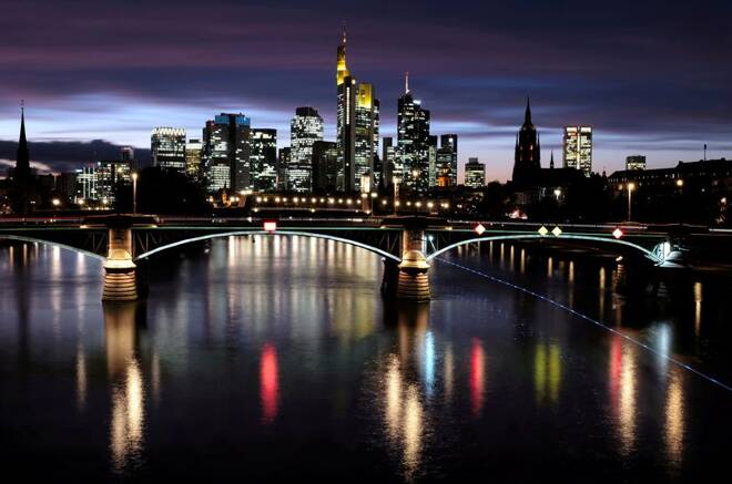 The skyline with its financial district amid the outbreak of the coronavirus disease (COVID-19) in Frankfurt
