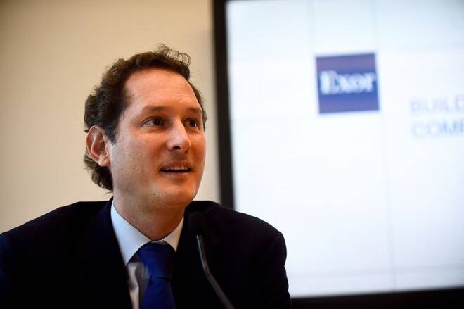 Fiat Chairman Elkann attends investors day held by holding group in Turin