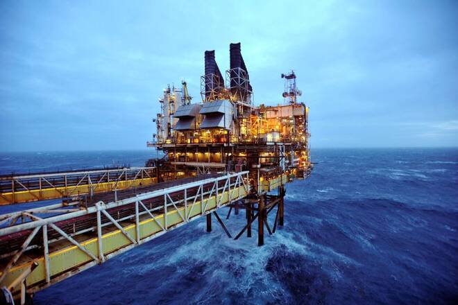 A section of the BP Eastern Trough Area Project oil platform in the North Sea