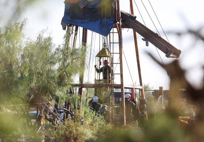 Rescue operation for miners trapped in a coal mine in Sabinas, in Coahuila state