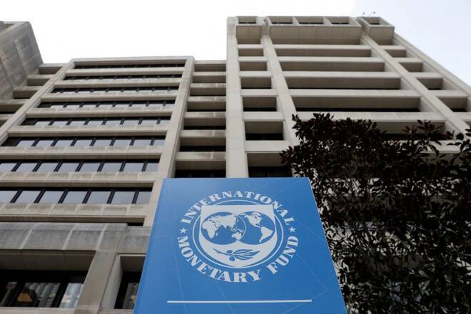 The International Monetary Fund (IMF) headquarters building is seen in Washington
