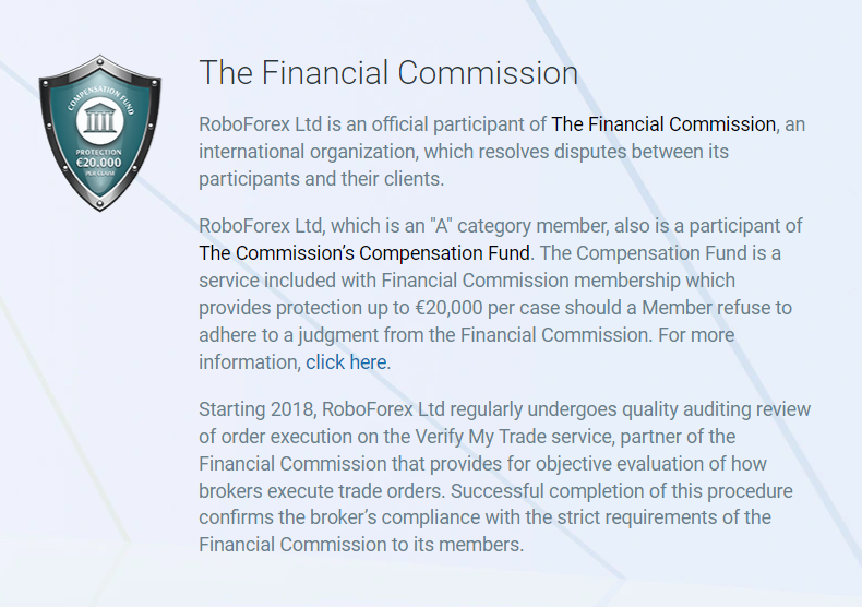 RoboForex is a participant of The Financial Commission