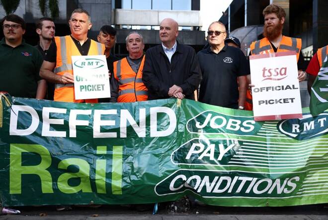 British railways workers go on strike over pay and terms