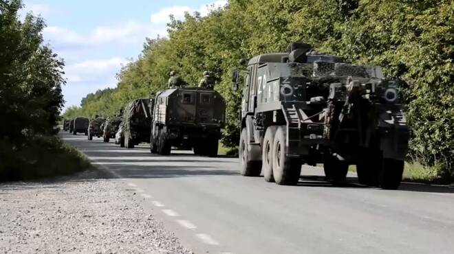 Russia shows footage said to be of troops moving towards Kharkiv frontline