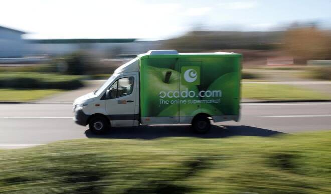 An Ocado delivery van seen in Hatfield