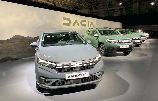 Renault's low cost brand Dacia holds event in Le Bourget