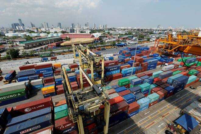 A view of the port of Bangkok in Thailand