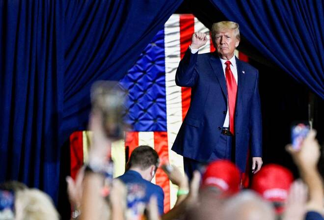 Former U.S. President Trump holds a rally in Ohio