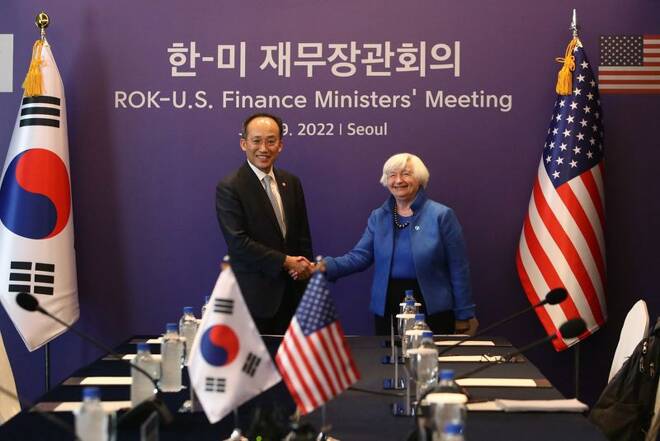 U.S. Treasury Secretary Yellen visits South Korea