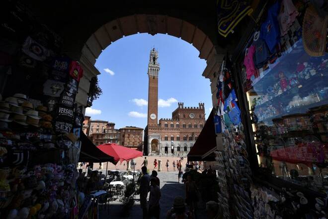 View of the Piazza del Campo, Siena, Italy