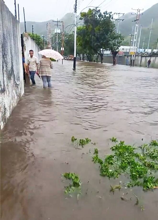 Flooded streets in Maracay, Venezuela