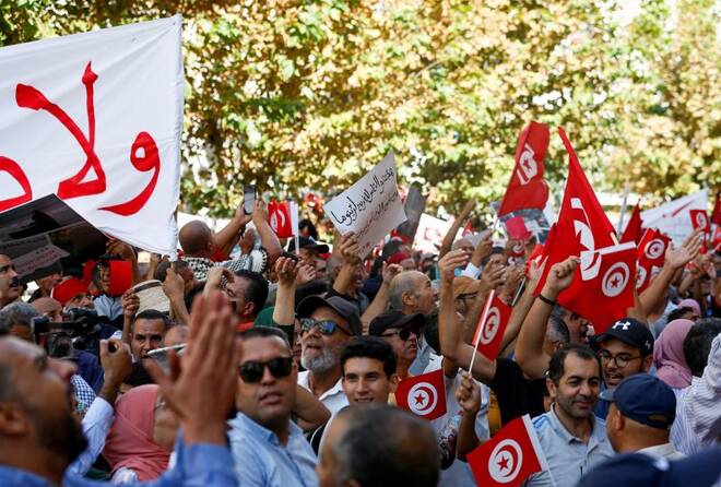 Protest against Tunisian President Kais Saied, in Tunis