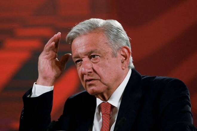 FILE PHOTO - Mexico's President Andres Manuel Lopez Obrador holds a news conference, at the National Palace in Mexico City