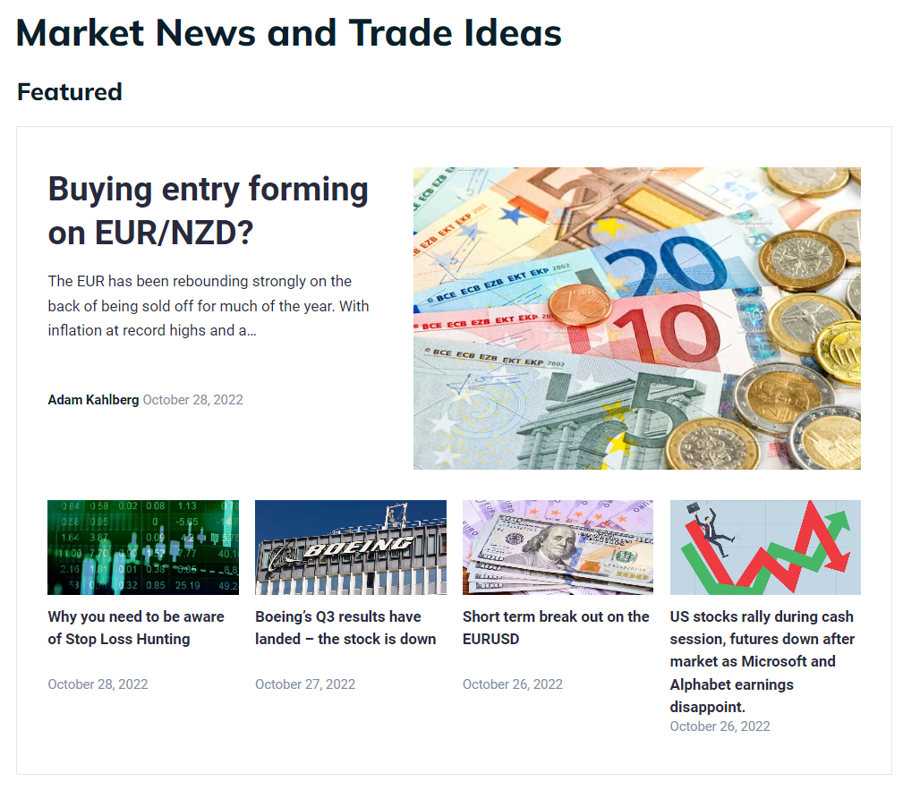 GO Markets’ news and trading ideas section on the website