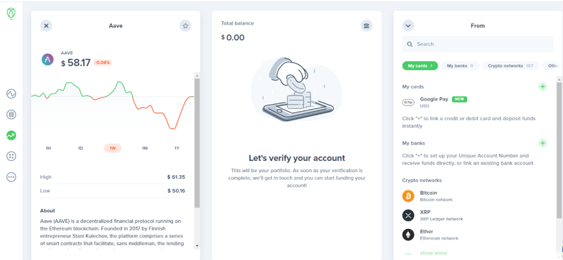 Reseña de Uphold | Pros y contras | Comprar cripto, acciones, metales | Gigonway Interfaz gráfica de usuario, aplicación, descripción de Teams generada automáticamente