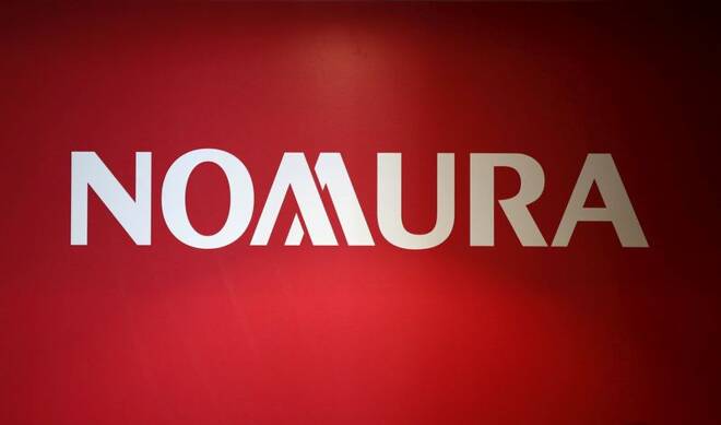 Logo of Nomura Holdings is pictured in Tokyo