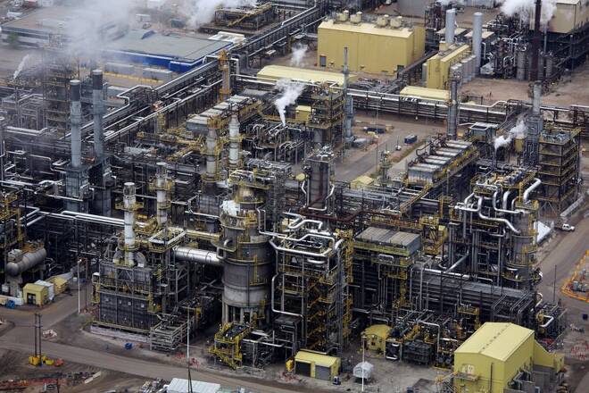The processing facility at the Suncor oil sands operations near Fort McMurray.