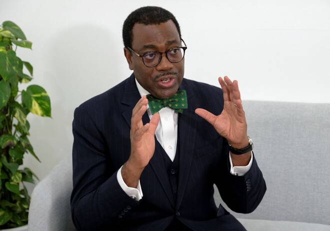 African Development Bank President Adesina attends inteview at the COP27 in Sharm el-Sheikh