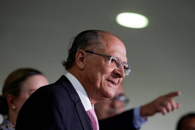 Geraldo Alckmin, elected Vice President, attends a news conference after meeting with Chief of Staff of the Presidency Ciro Nogueira (not pictured) at the Planalto Palace in Brasilia