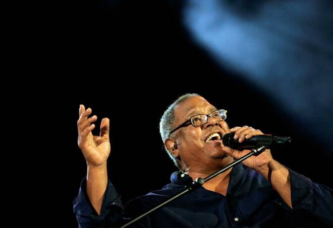 Cuban musician Pablo Milanes performs at a concert in Havana