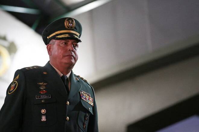 Appointment ceremony of the new commander of the military forces, in Bogota
