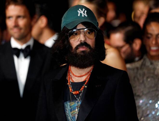 Gucci's designer Alessandro Michele arrives at the "Green carpet Fashion Awards" event during the Milan Fashion Week in Milan