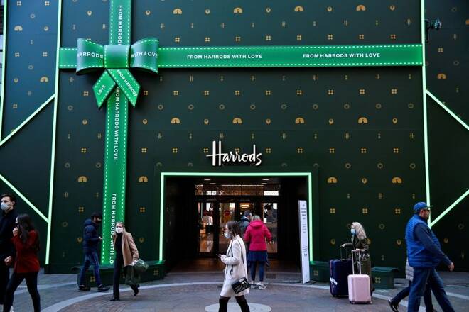 Entrance to Harrods store in London