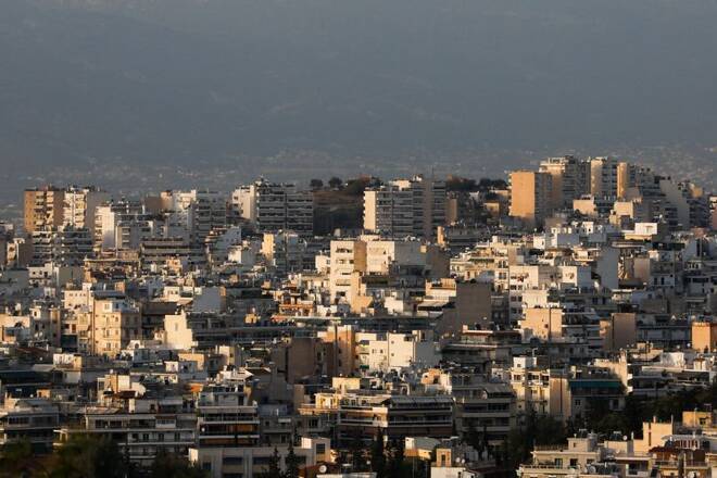 A view shows the cityscape of Athens