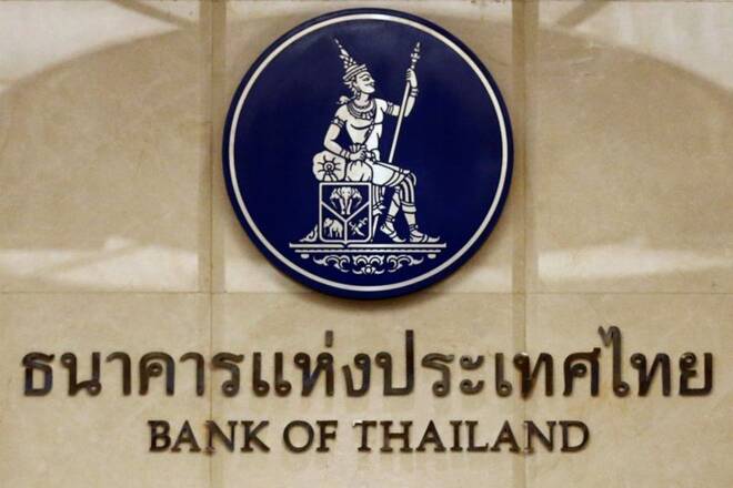 The Bank of Thailand logo is pictured in Bangkok