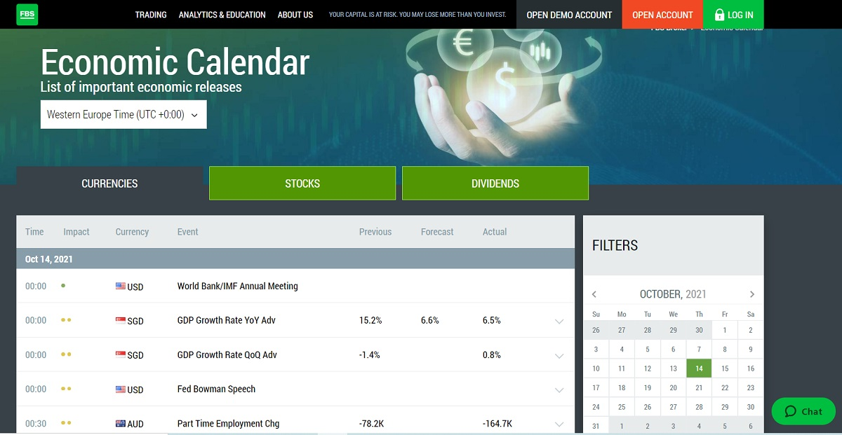 FBS Economic Calendar