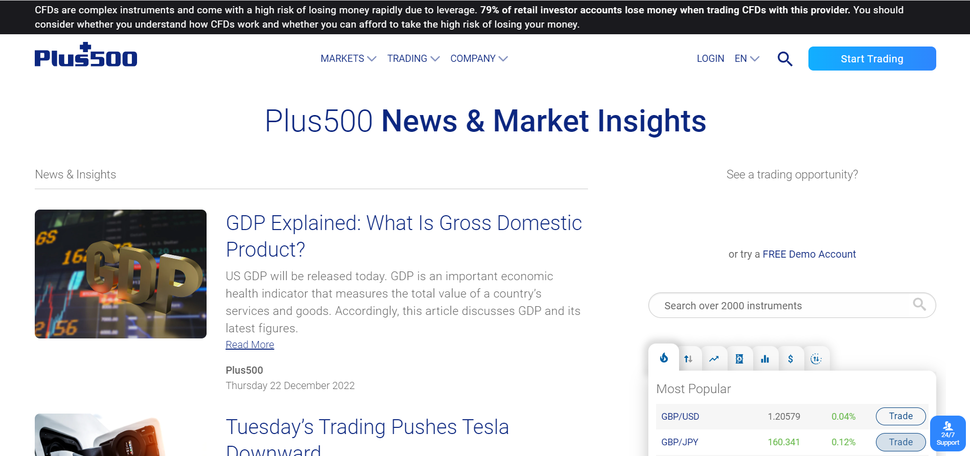 Plus500 News and Market Analysis