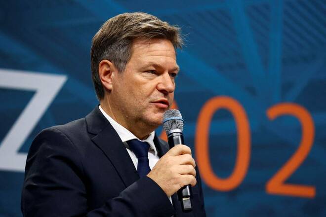 German Economy Minister Habeck addresses the media at a joint statement in Berlin