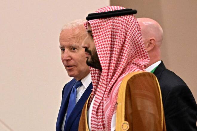 Saudi Crown Prince Mohammed bin Salman meets U.S. President Biden v