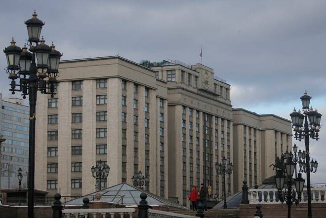 General view shows State Duma in Moscow